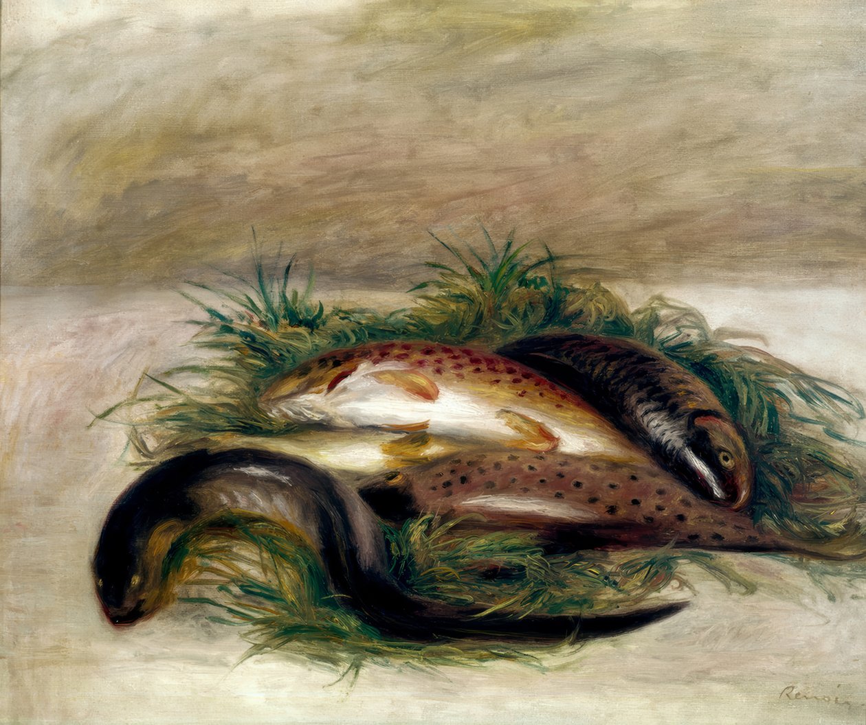 Martwa natura z rybami autorstwa Pierre Auguste Renoir