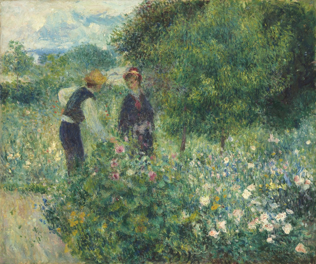 Zbieranie kwiatów autorstwa Pierre Auguste Renoir