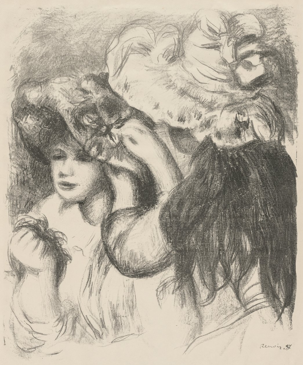 Przypinanie kapelusza, 1897. autorstwa Pierre Auguste Renoir