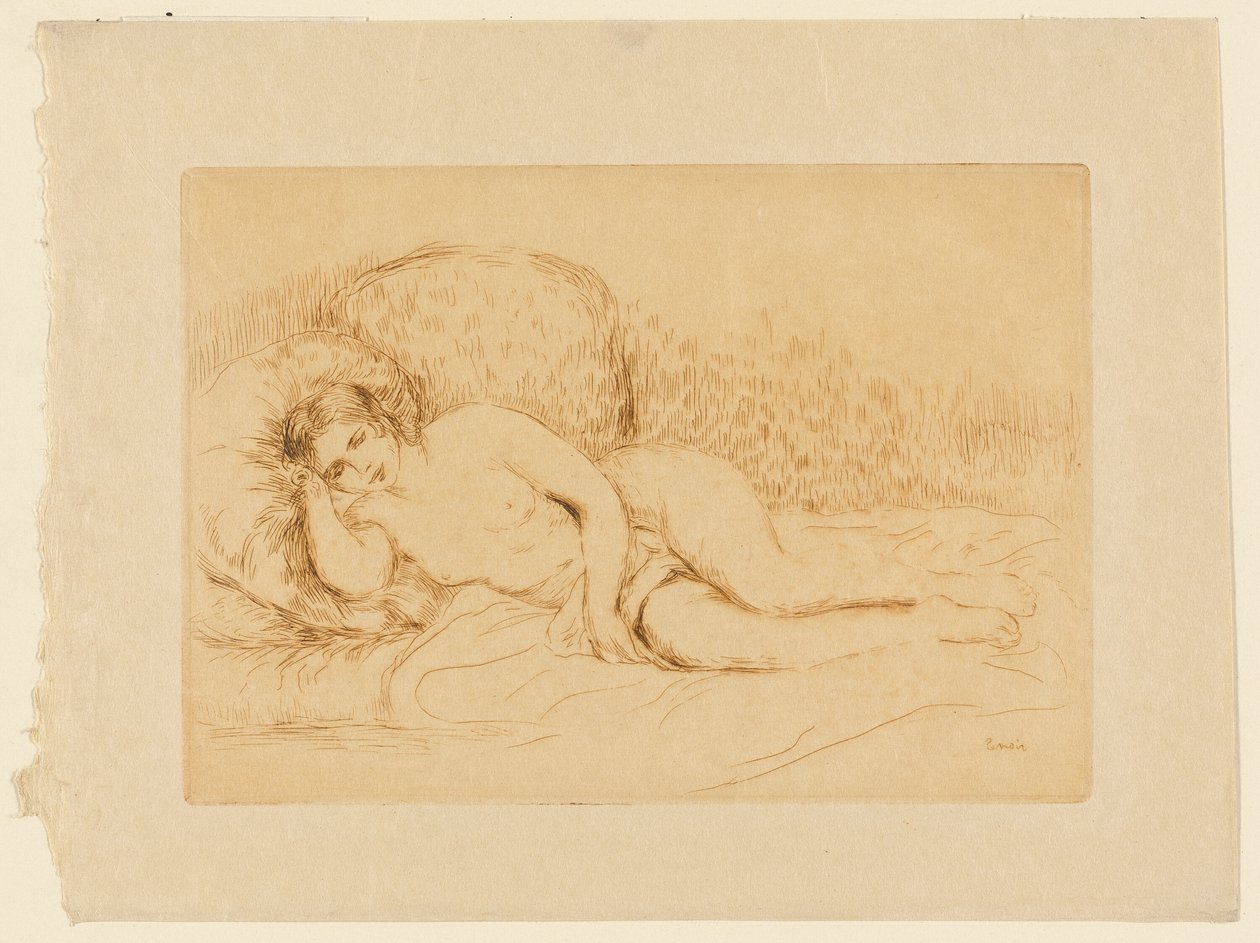 Leżąc nago autorstwa Pierre Auguste Renoir