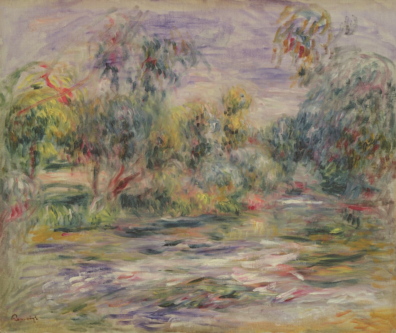 Pejzaż rzeczny (Blues) (olej na płótnie) autorstwa Pierre Auguste Renoir