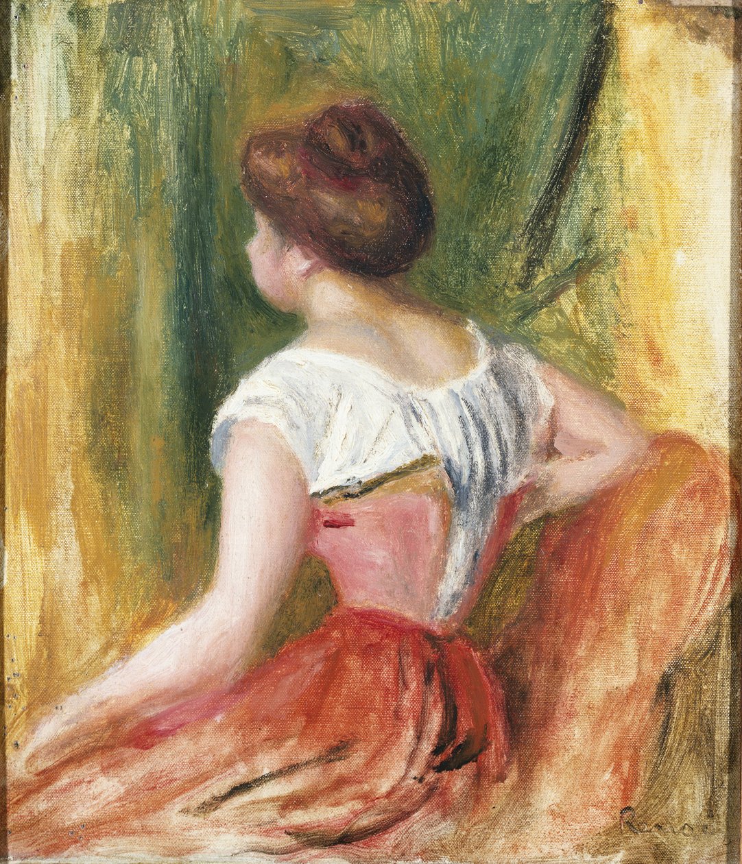 Siedząca młoda kobieta autorstwa Pierre Auguste Renoir