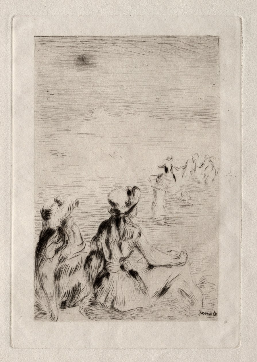 Na plaży w Berneval. autorstwa Pierre Auguste Renoir