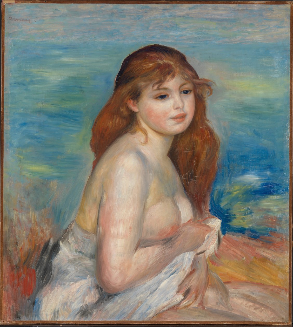 Blondynka Kąpiąca się, ok. 1887 r. autorstwa Pierre Auguste Renoir