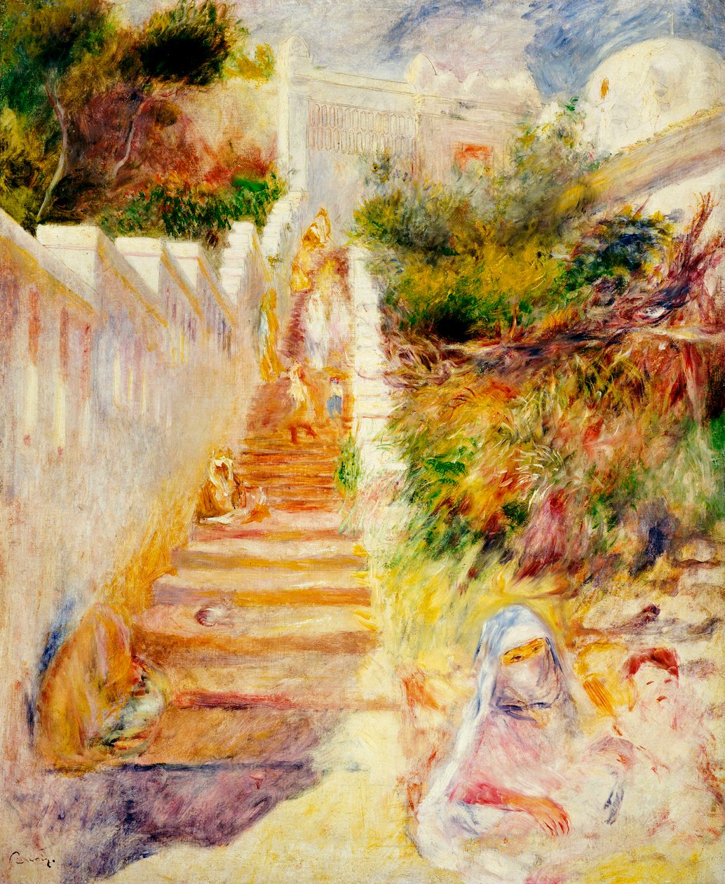 Schody, Algier, ok. 1882 r. autorstwa Pierre Auguste Renoir