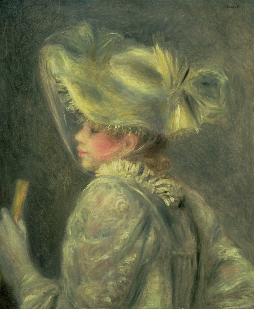Biały kapelusz autorstwa Pierre Auguste Renoir