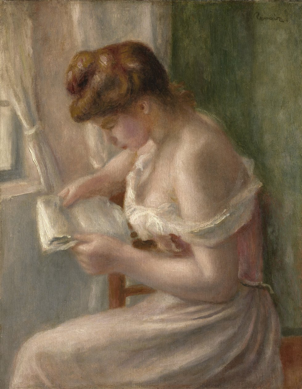 Kobieta czytająca, ok. 1895 r. autorstwa Pierre Auguste Renoir