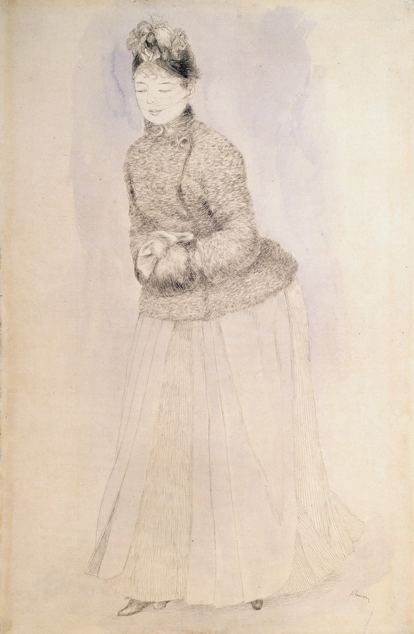 Kobieta z mufką, ok. 1883–1884. autorstwa Pierre Auguste Renoir