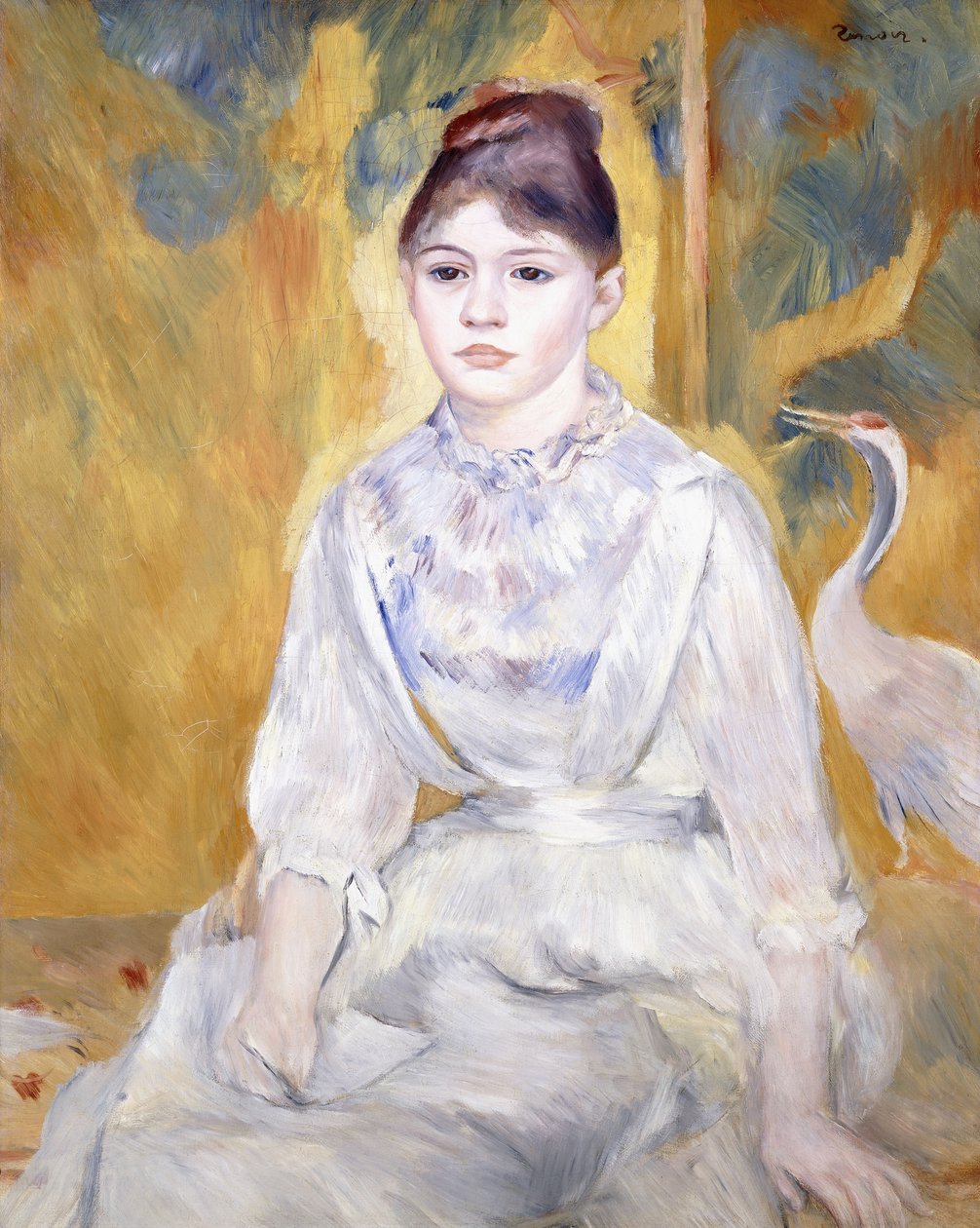 Młoda dziewczyna z łabędziem, 1886 autorstwa Pierre Auguste Renoir