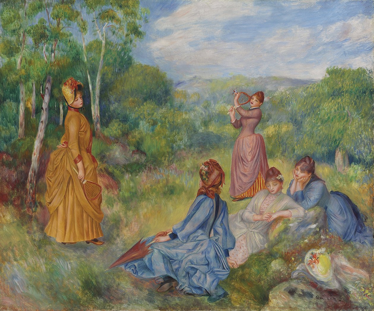 Młode panie grające w badmintona, ok. 1887 r. autorstwa Pierre Auguste Renoir