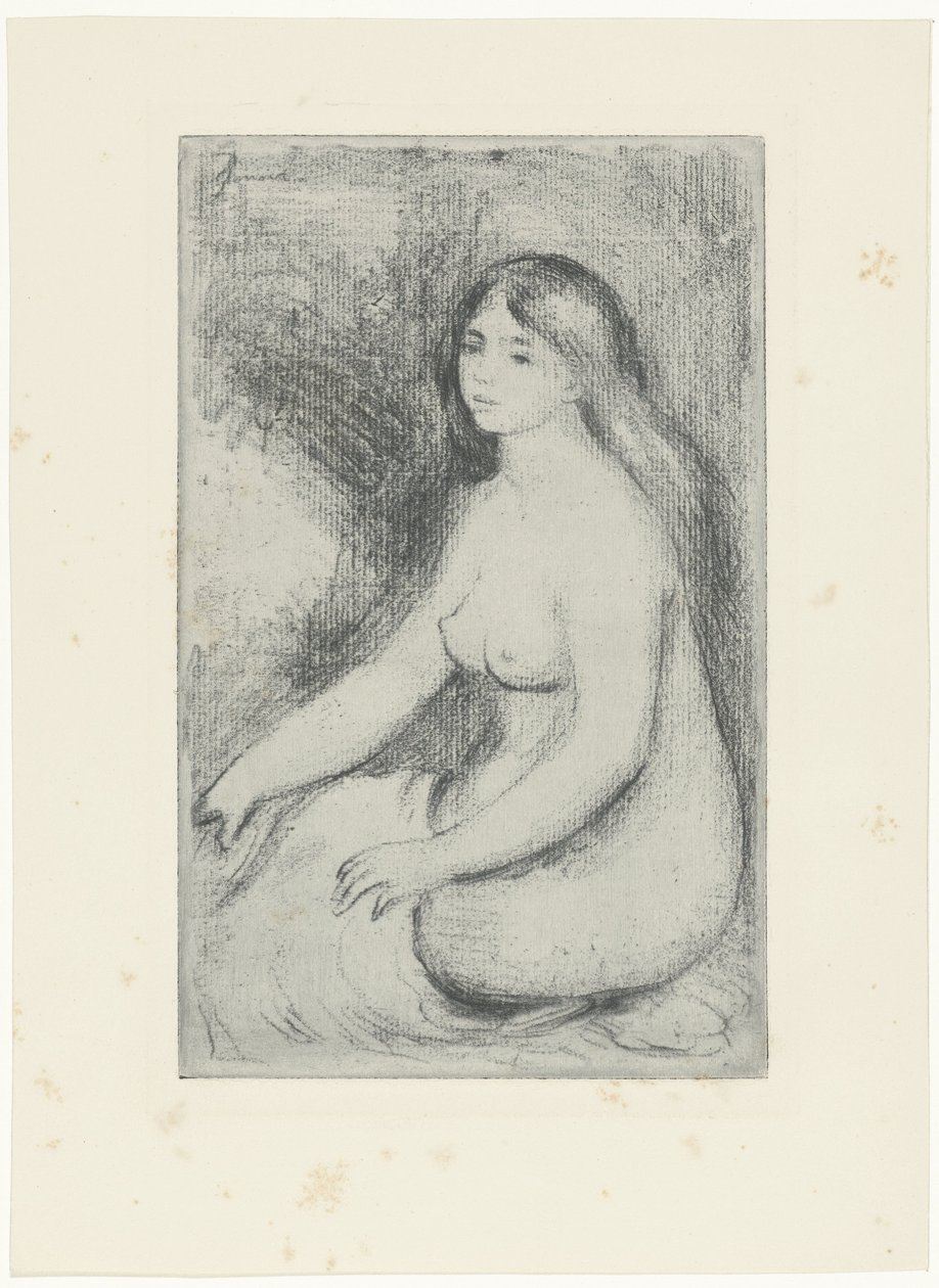 Siedząca naga kobieta Baigneuse ass autorstwa Pierre Auguste Renoir