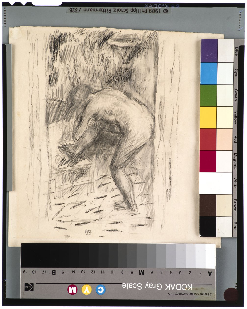 Po kąpieli, ok.1924 (grafit) autorstwa Pierre Bonnard