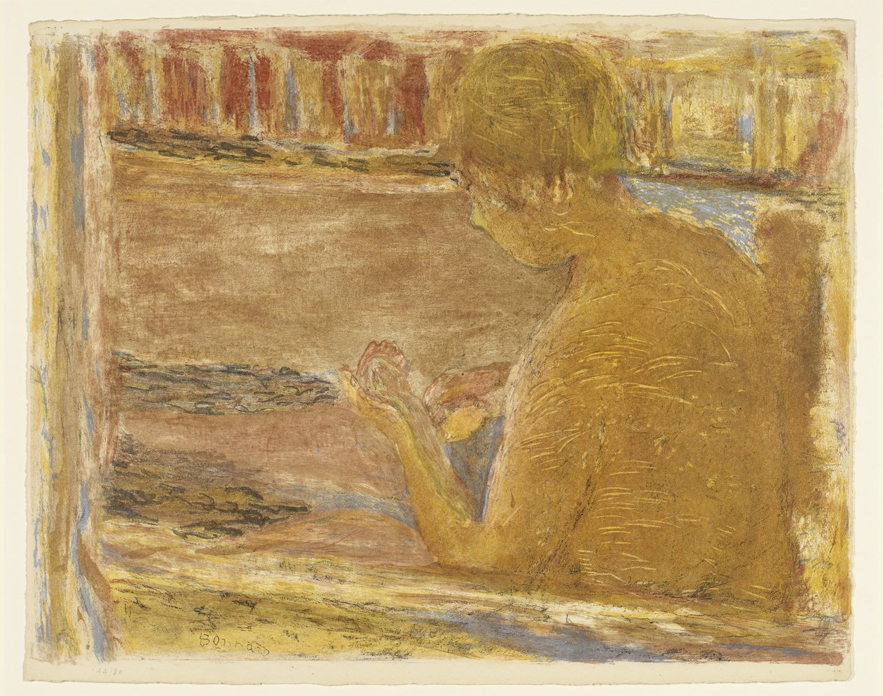 Kąpiąca się kobieta, bez daty (litografia) autorstwa Pierre Bonnard