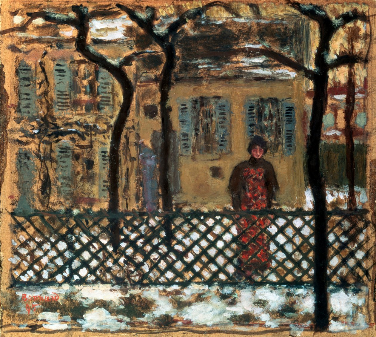 Za płotem, 1895. autorstwa Pierre Bonnard