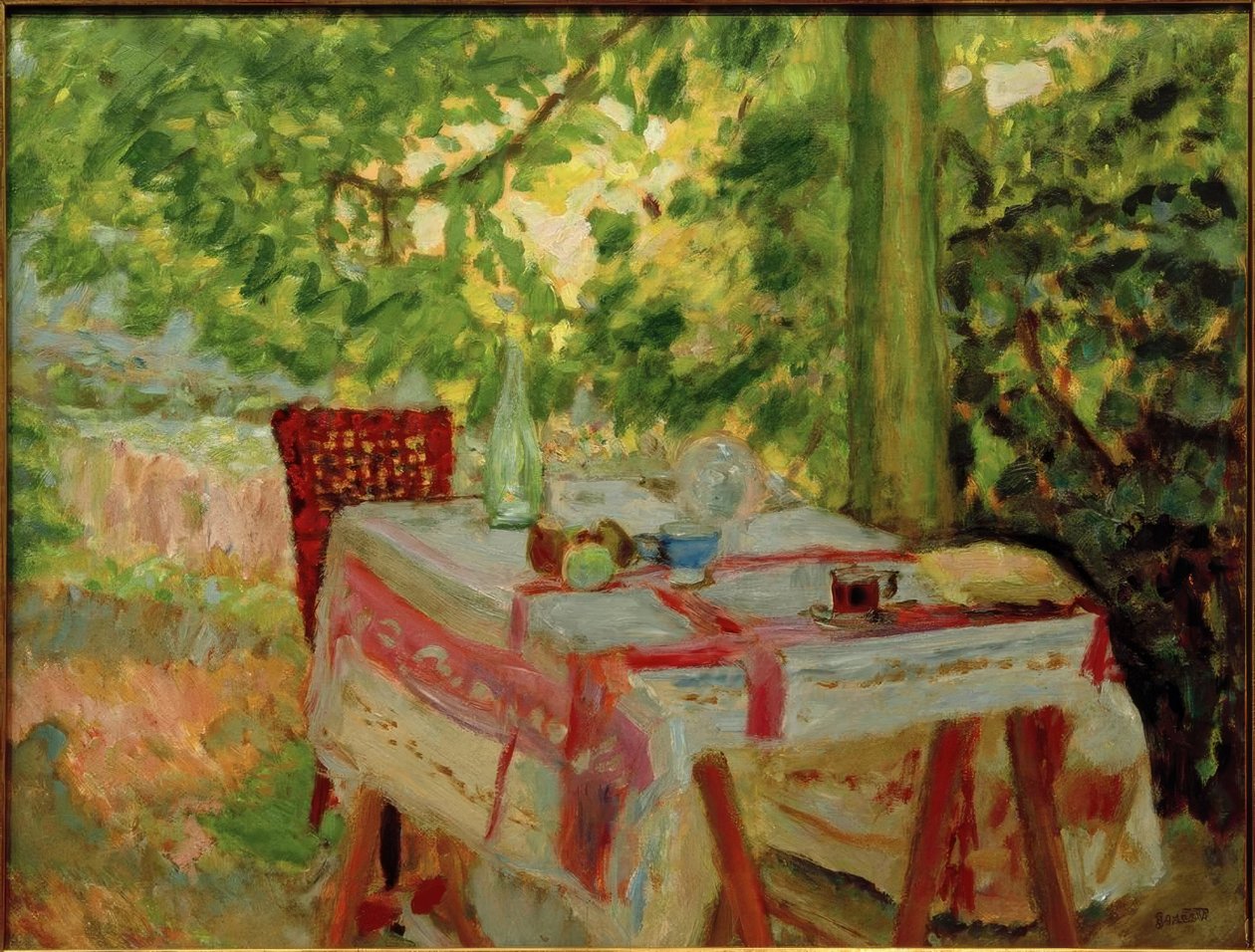 Stół serwowany pod lipą autorstwa Pierre Bonnard