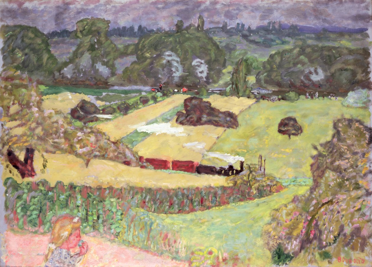Krajobraz z pociągiem towarowym, 1909 autorstwa Pierre Bonnard
