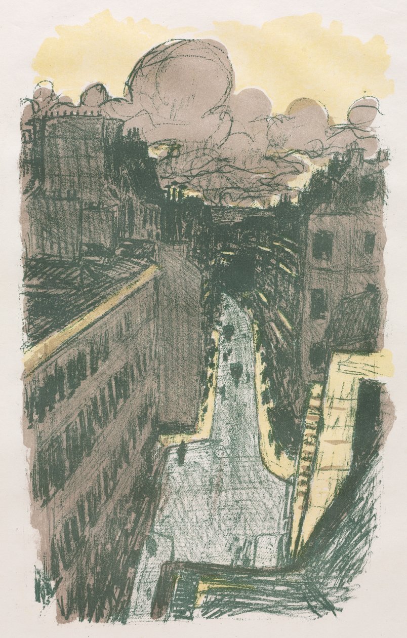 Scena uliczna z góry autorstwa Pierre Bonnard
