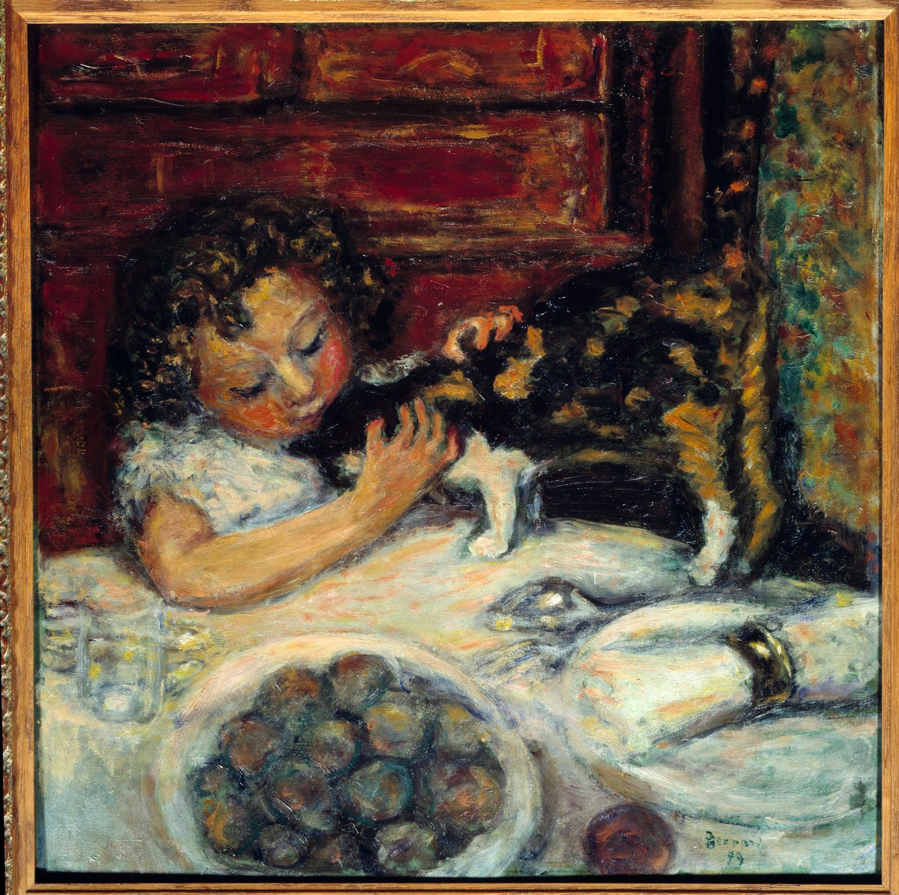 Mała dziewczynka z kotem autorstwa Pierre Bonnard