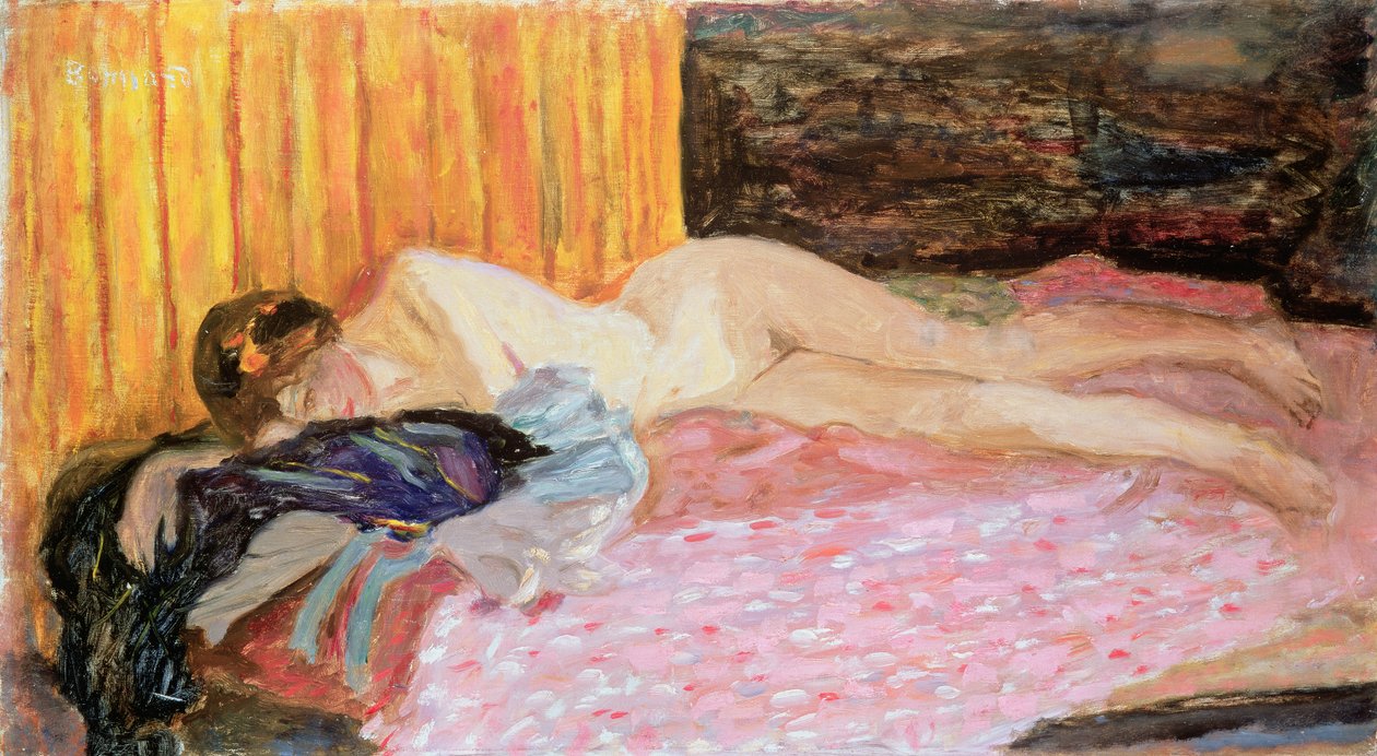 Różowa sofa autorstwa Pierre Bonnard