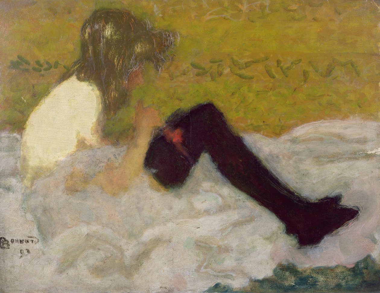 Kobieta w czarnych pończochach, 1893 (olej) autorstwa Pierre Bonnard