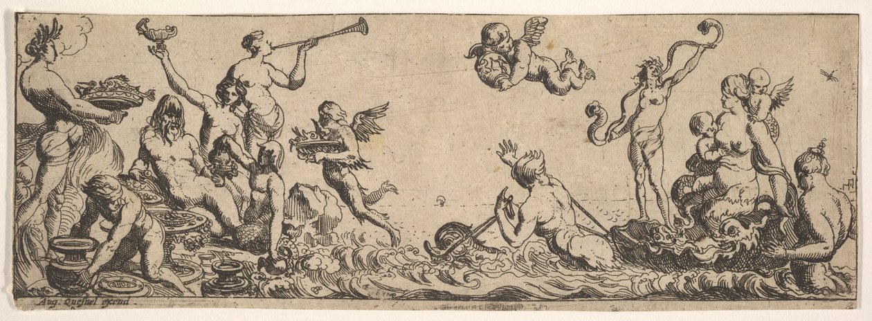 Neptun i Amfitryt, 1615-42. autorstwa Pierre Brebiette