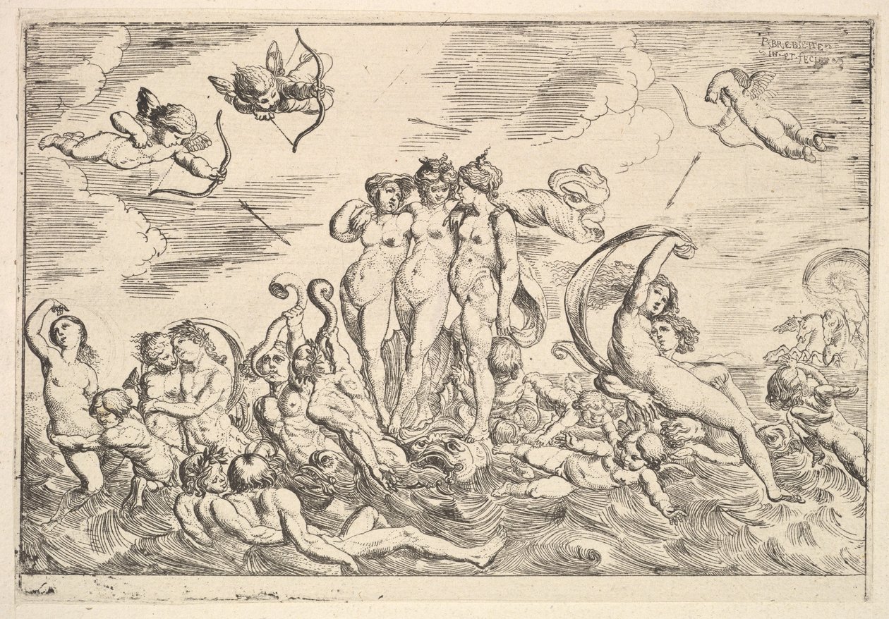 Triumf Galatei, 1610-42. autorstwa Pierre Brebiette