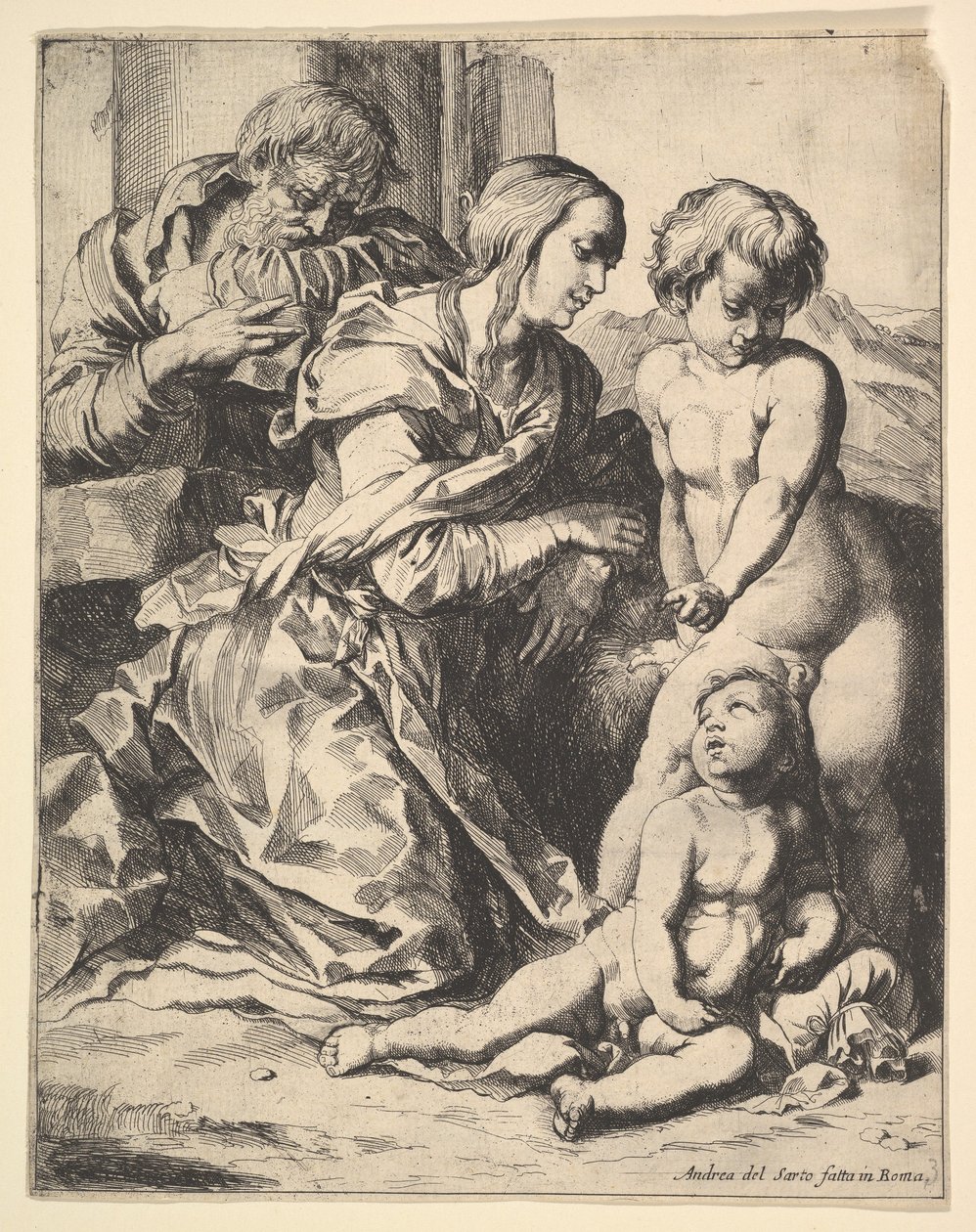 Dziewica klęcząca przed Chrystusem, 1610-42. autorstwa Pierre Brebiette