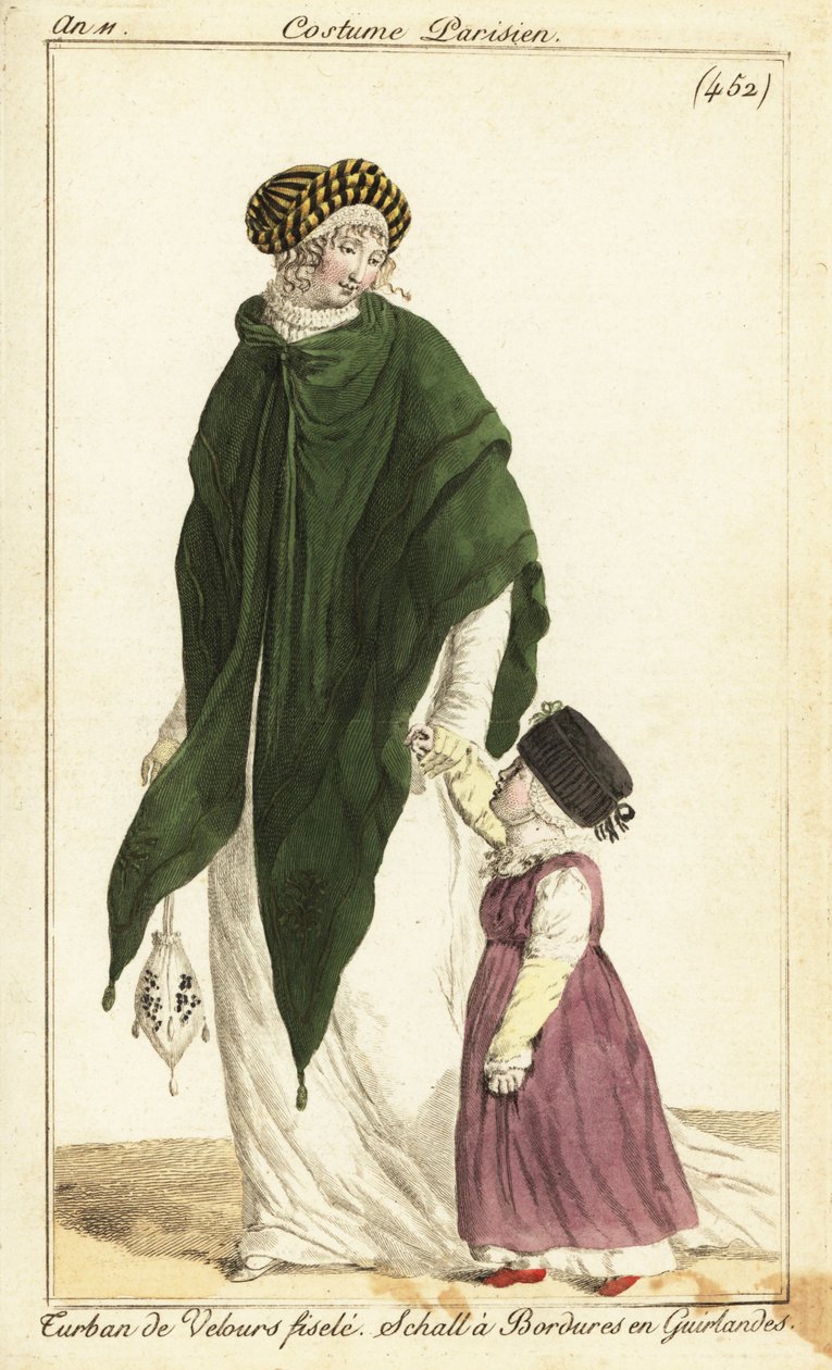 Modna kobieta i dziecko, Paryż autorstwa Pierre Charles Baquoy