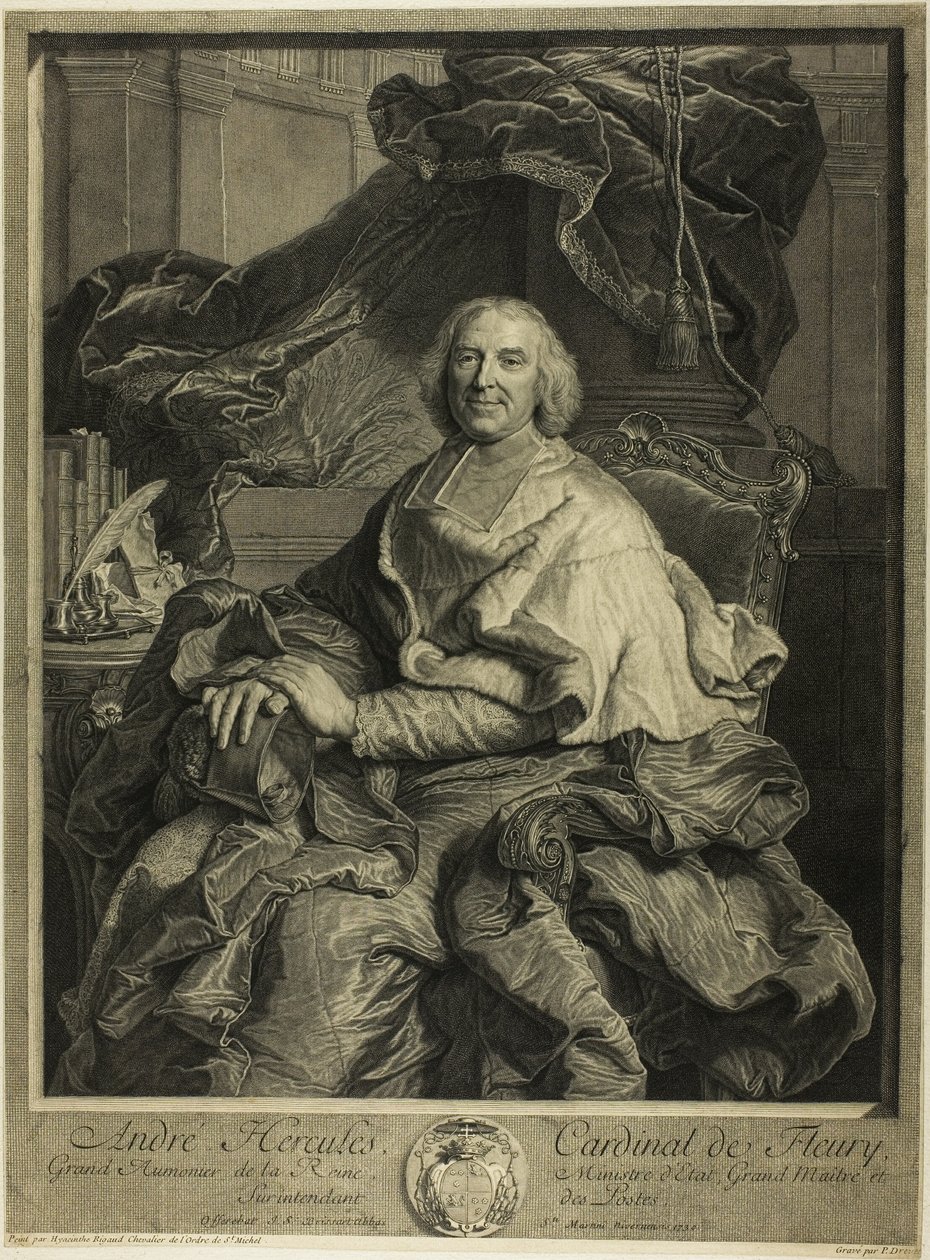 Portret kardynała de Fleury autorstwa Pierre Drevet