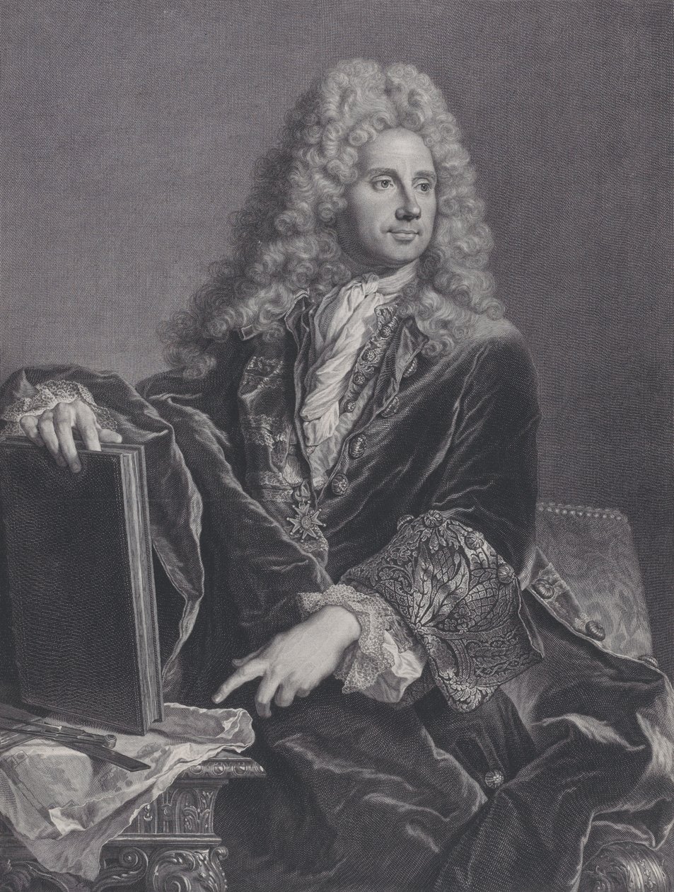 Portret Roberta de Cotte, 1722. autorstwa Pierre Drevet