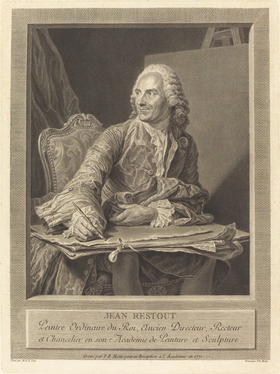 Jan Restout autorstwa Pierre Etienne Moitte after Maurice Quentin de La Tour