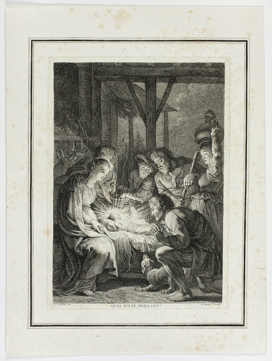 Adoracja pasterzy autorstwa Pierre François Basan