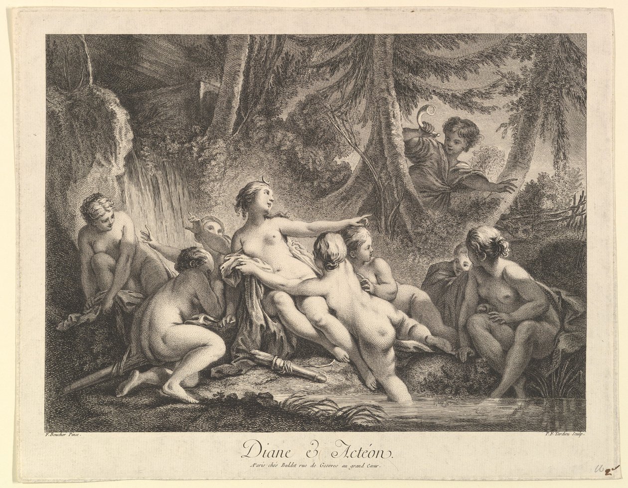 Diana i Akteon. autorstwa Pierre François Tardieu