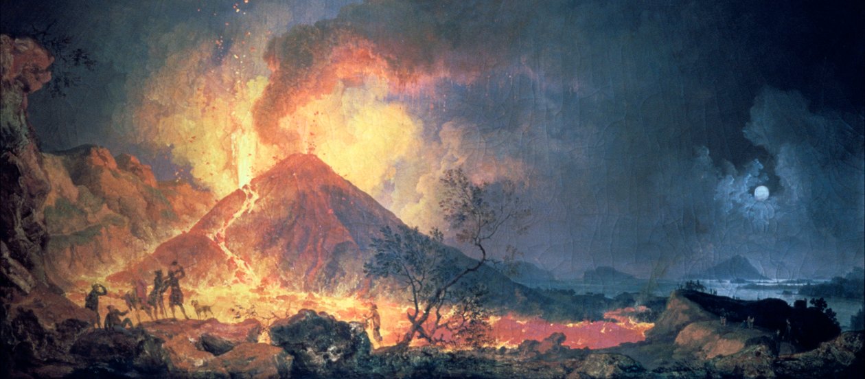 Erupcja Wezuwiusza, lata 70. XVIII wieku. autorstwa Pierre Jacques Volaire