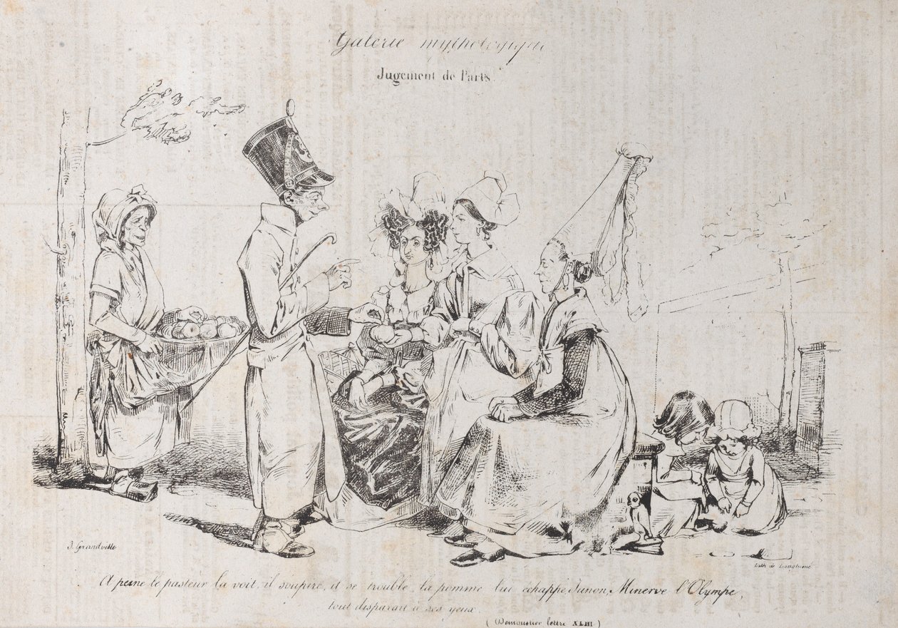 Galeria mitologiczna: Sąd Paryski, ca. 1829-31. autorstwa Pierre Langlumé