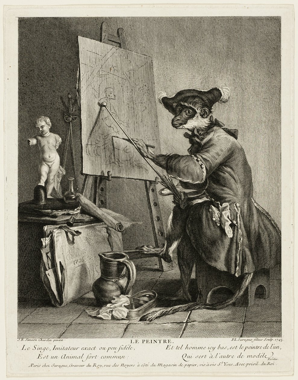 Malarz małp autorstwa Pierre Louis de Surugue