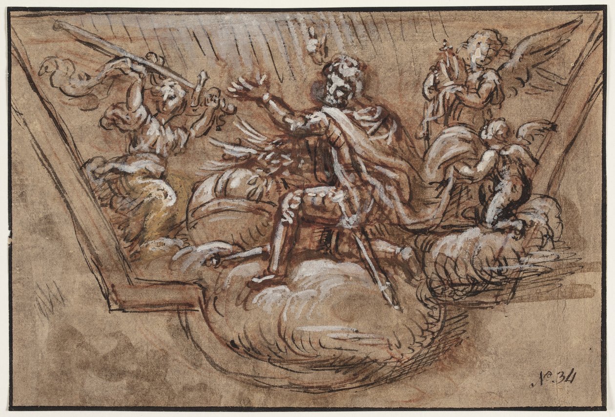 Projekt do dekoracji sufitu autorstwa Pierre Mignard