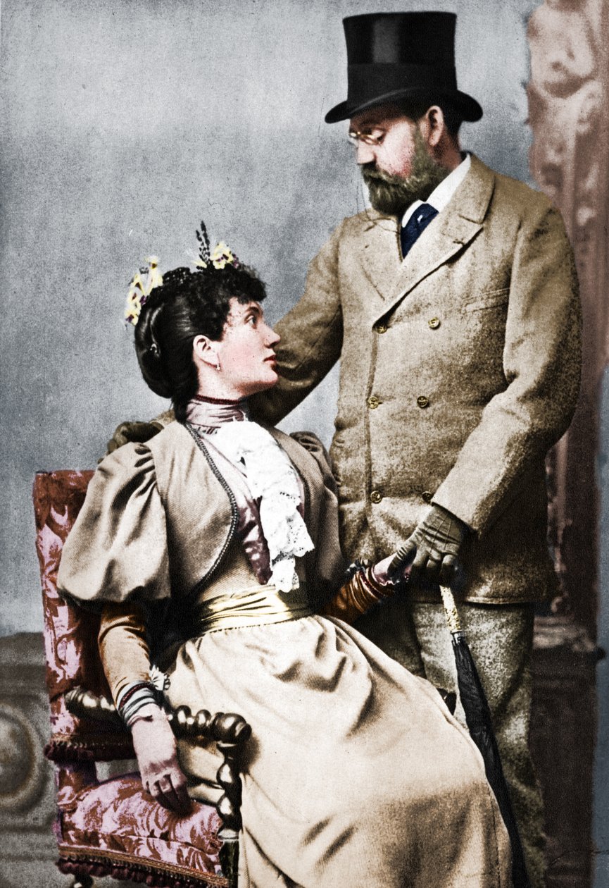 Emile Zola i Jeanne Rozerat, c1890, 1939 autorstwa Pierre Petit