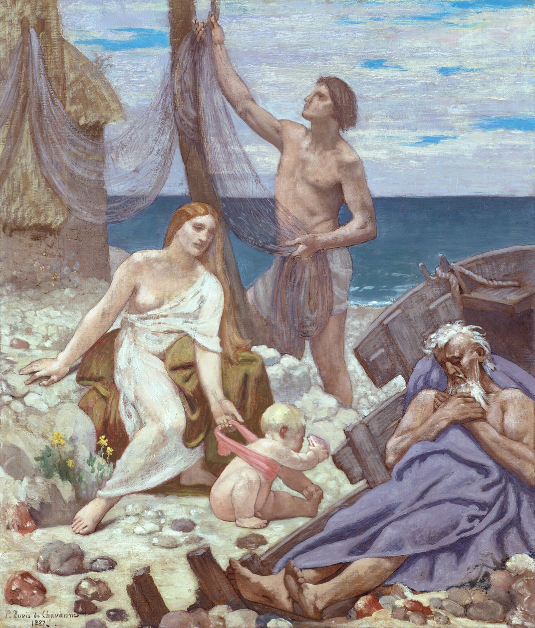 Rodzina rybaka, 1887. autorstwa Pierre Puvis de Chavannes