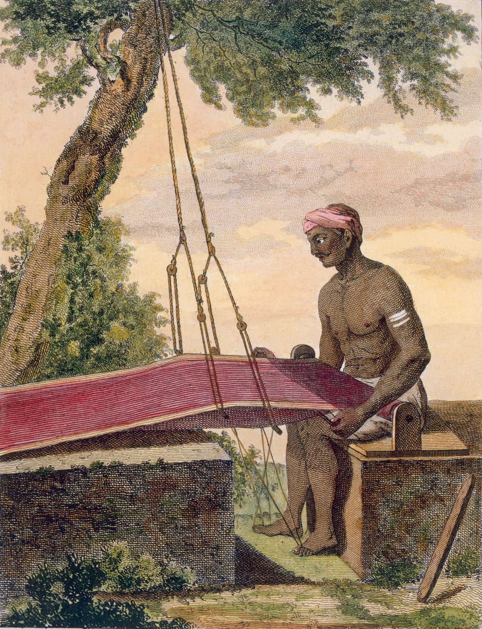 Tkacz tkanin,1782. autorstwa Pierre Sonnerat