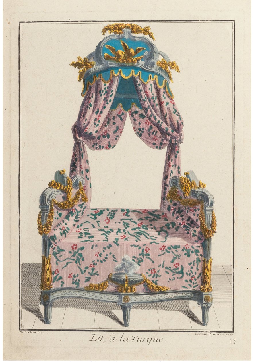 Łóżko à la Turque, ok. 1788. autorstwa Pierre de La Mesangere