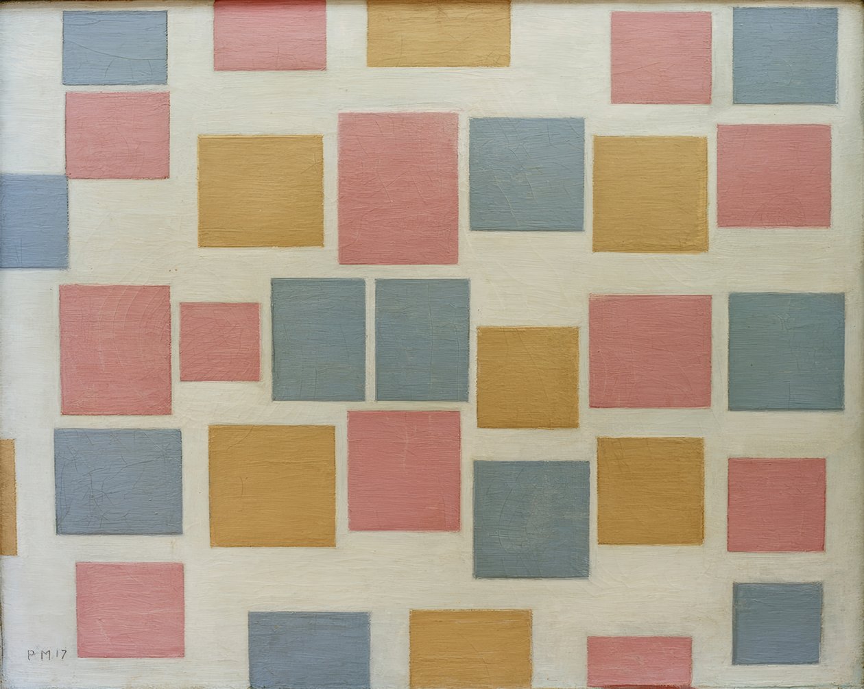 Nr kompozycji 3; Kompozycja z kolorowymi obszarami 3 autorstwa Piet Mondrian