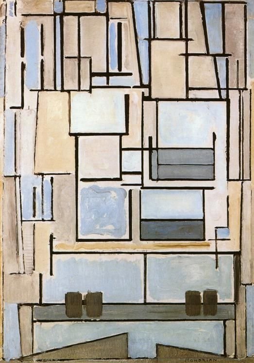 Kompozycja nr 9 Niebieska Fasada autorstwa Piet Mondrian