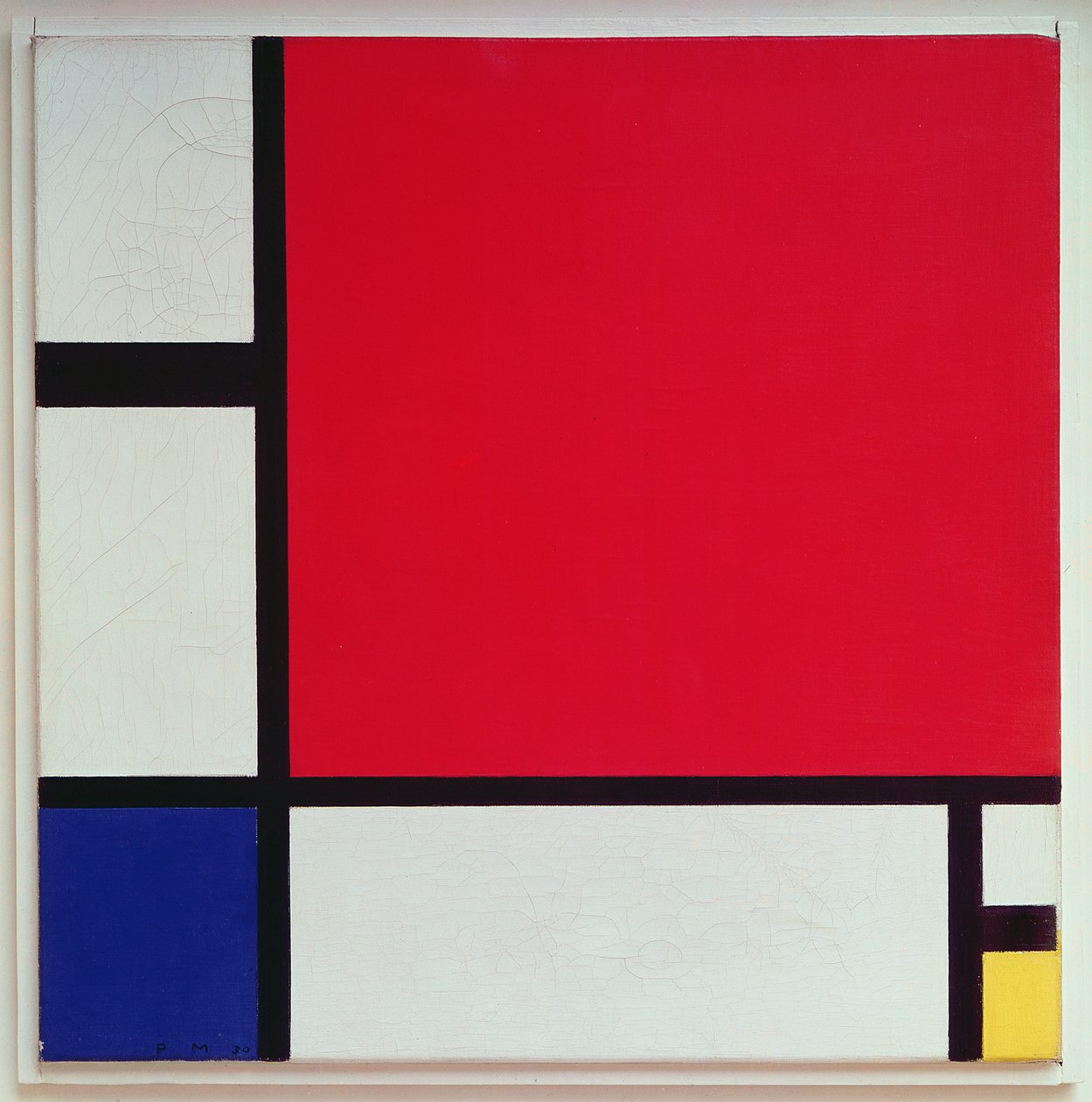 Kompozycja z czerwienią, błękitem i żółcią, 1930 autorstwa Piet Mondrian