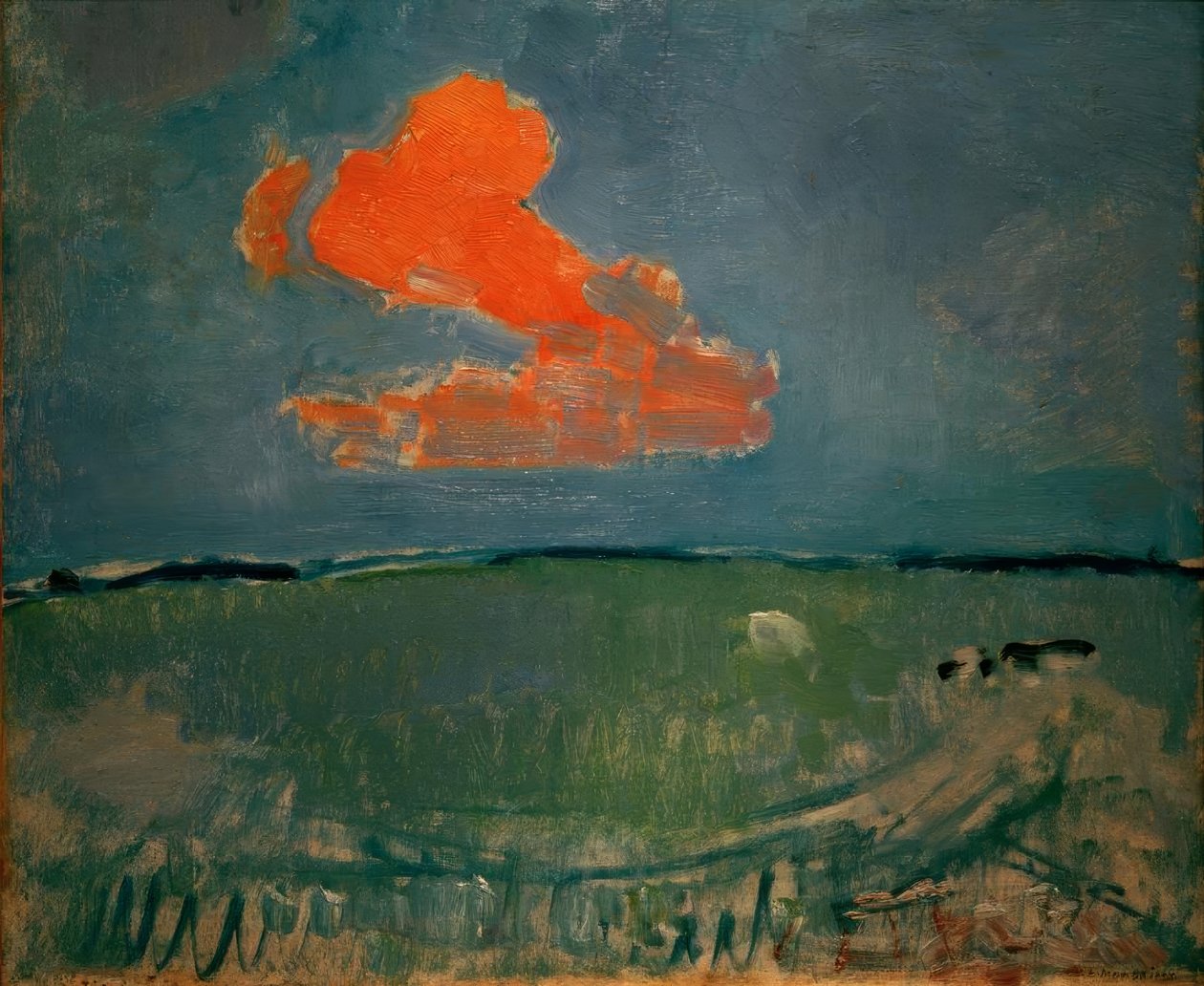 Czerwona chmura autorstwa Piet Mondrian