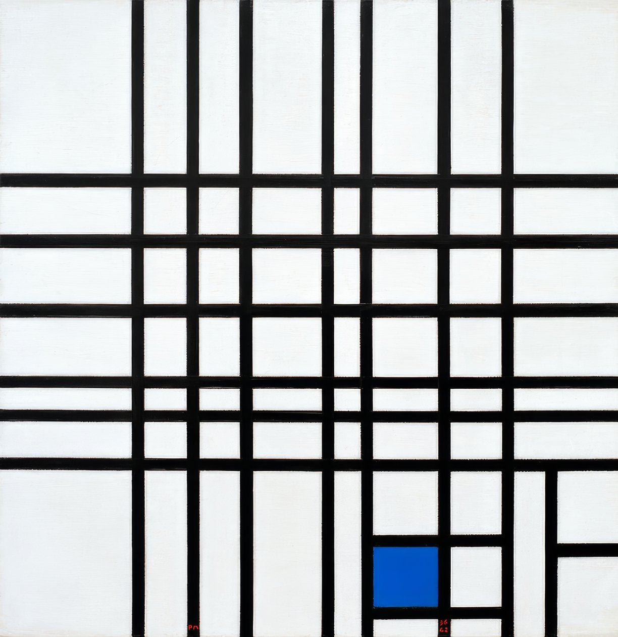 Kompozycja nr 12; Kompozycja z niebieskim autorstwa Piet Mondrian