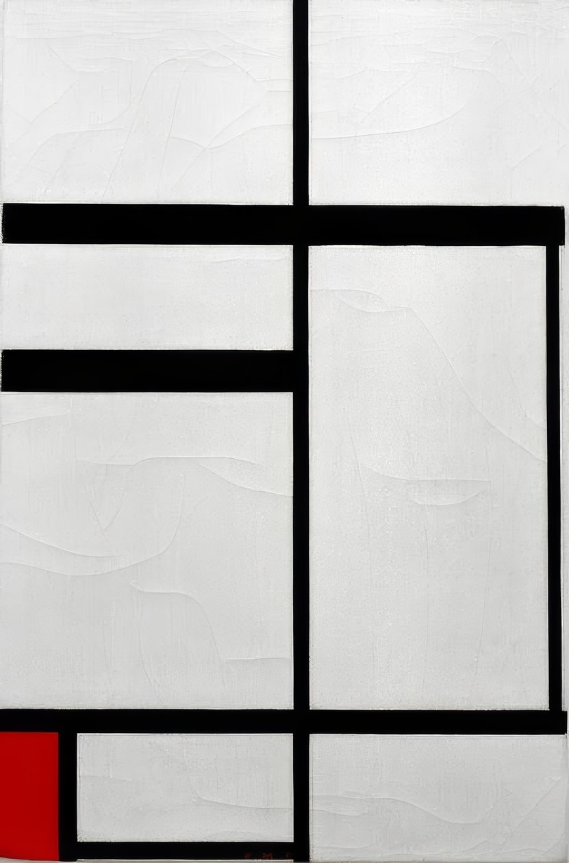 Kompozycja nr I; Kompozycja z czerwienią autorstwa Piet Mondrian