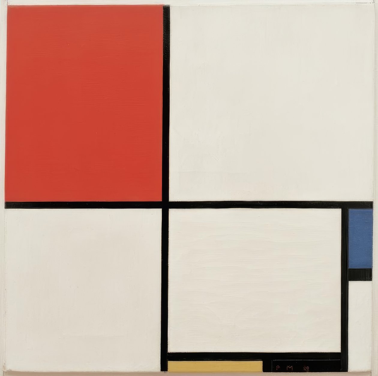 Kompozycja nr III; Kompozycja z czerwonym, niebieskim, żółtym i sh autorstwa Piet Mondrian