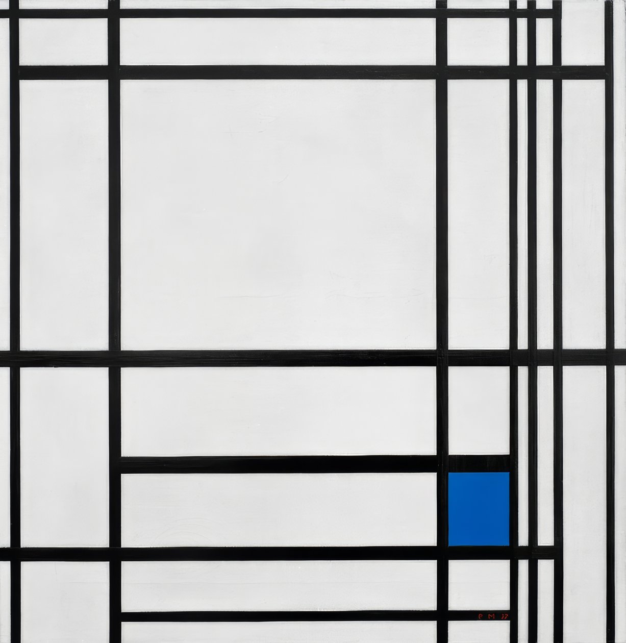 Kompozycja linii i koloru, III; Kompozycja z niebieskim autorstwa Piet Mondrian