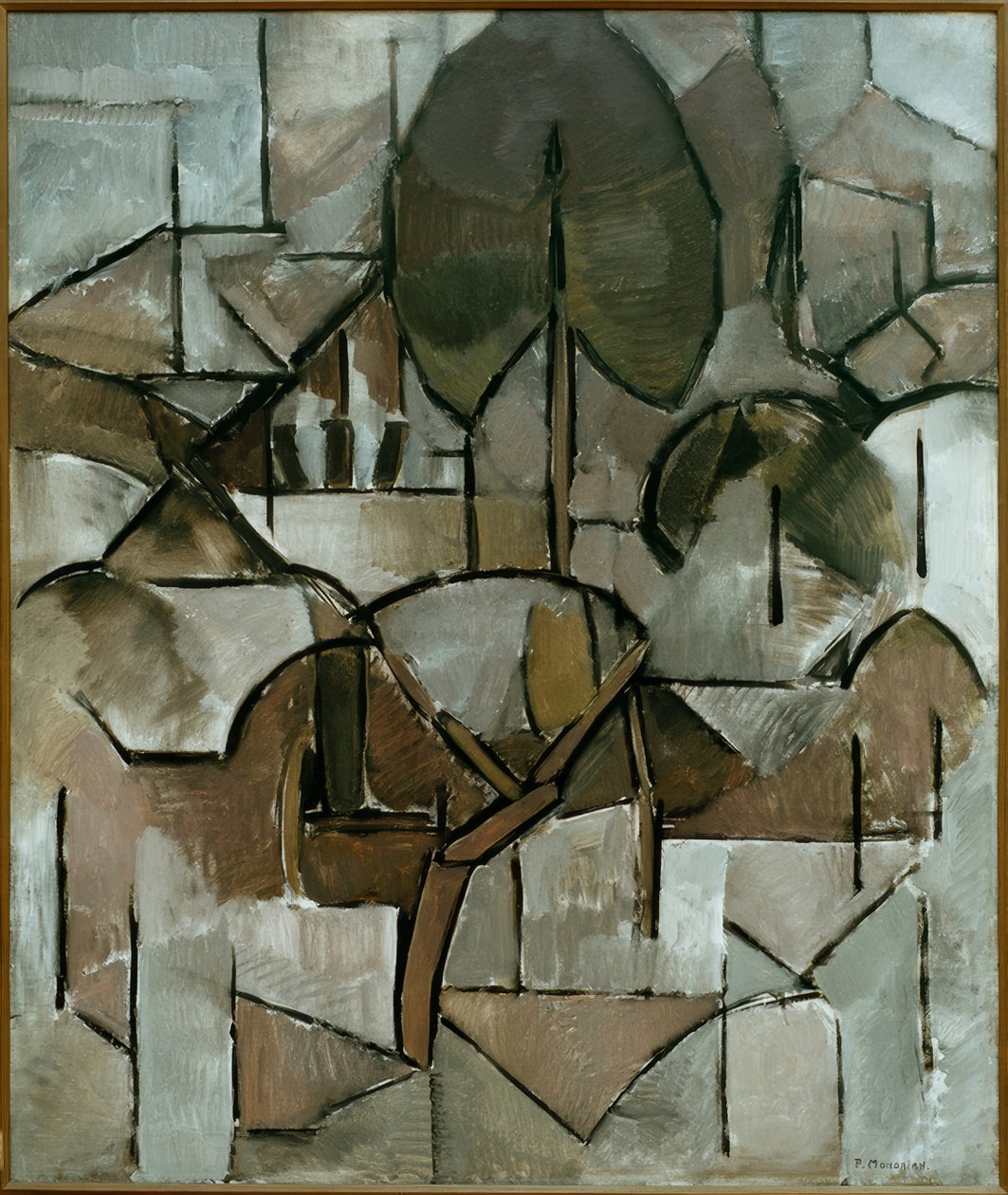 Krajobraz z drzewami autorstwa Piet Mondrian